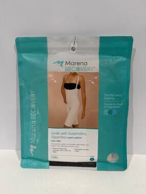 Marena Step 2 Girdle with Suspenders Zipperless Short Length FBS2 MEDIUM Beige